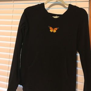 butterfly hooded long sleeve